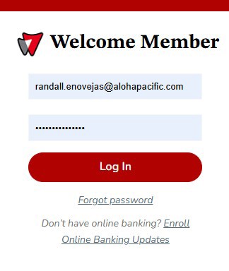 Online Banking homepage login
